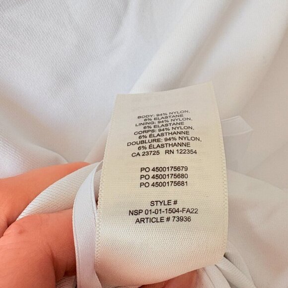 Aritzia Contour Squareneck Longsleeve Bodysuit Top White Size Medium - Picture 7 of 7